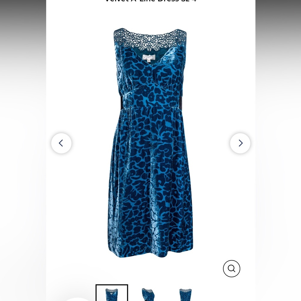 Turquoise velvet and lace dress like new